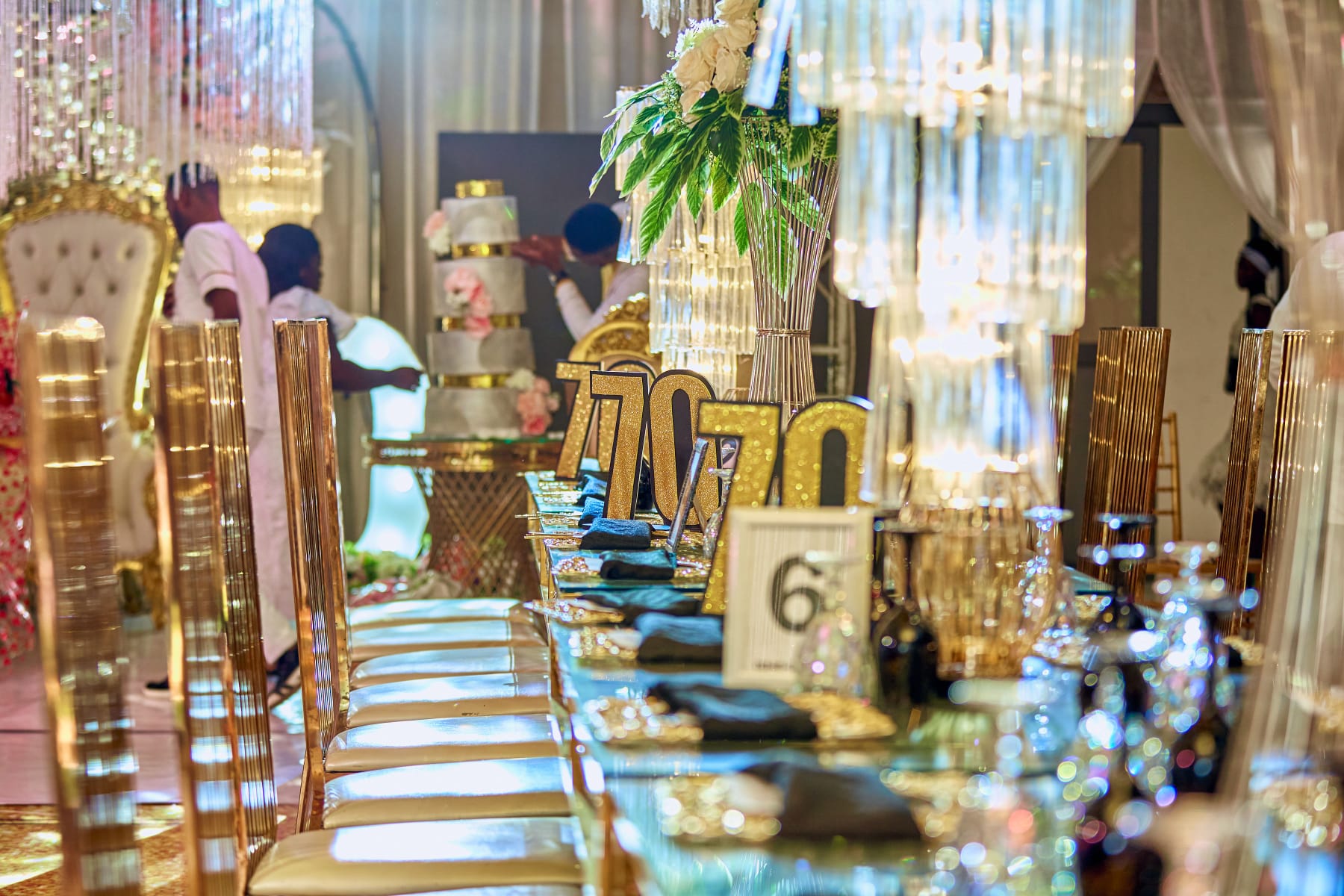Gilded banquet styling