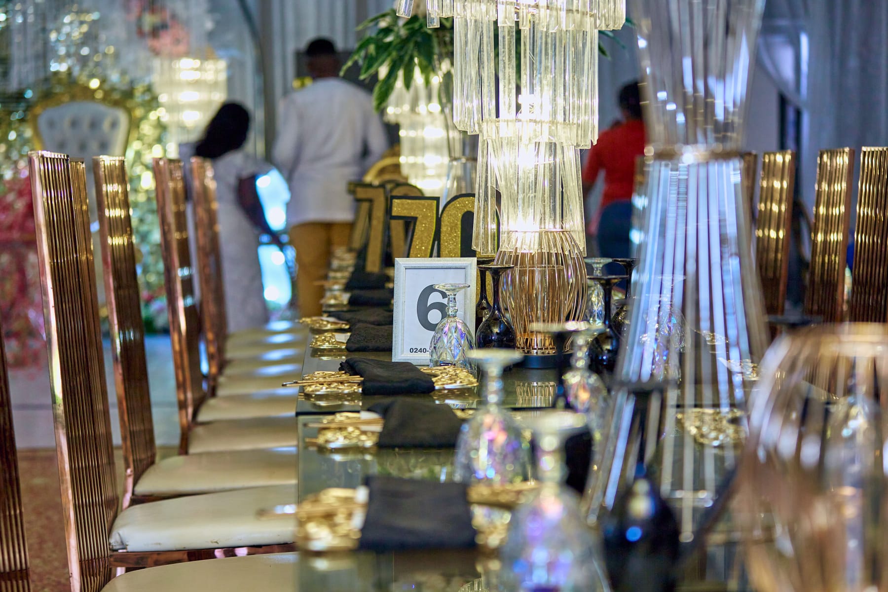 Crystal & gold reception